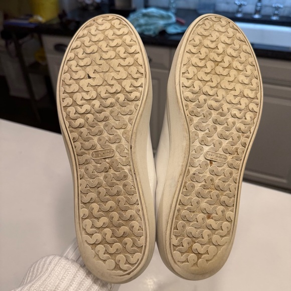 Tory Burch Women’s  Sneakers Sz 9 White Leather Leigh T Logo Lace Up - Picture 5 of 9